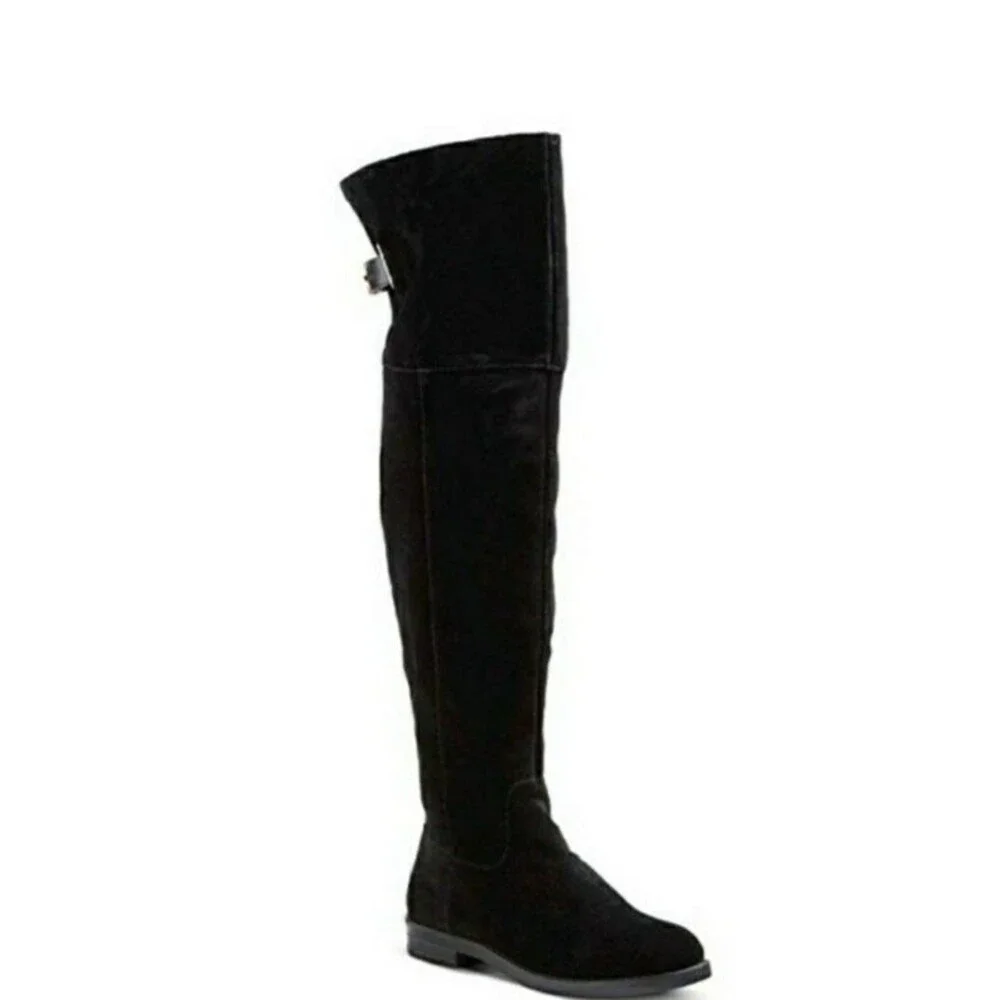 MERONA Boots Womens Size 8 Tessie Black Suede‎ Over-the-Knee Tall OTK Equestrian